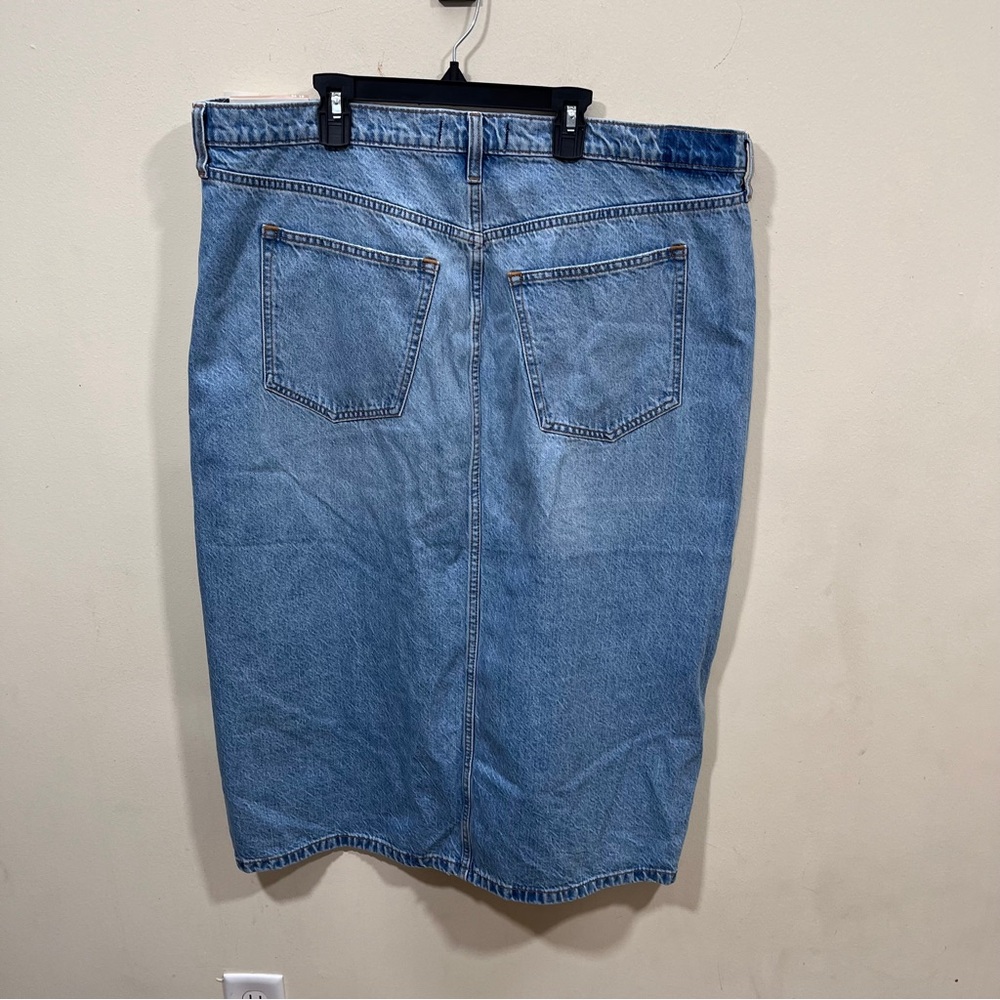NWT Abercrombie & Fitch blue Denim Skirt midi size 34 US 18 plus size - Picture 8 of 11